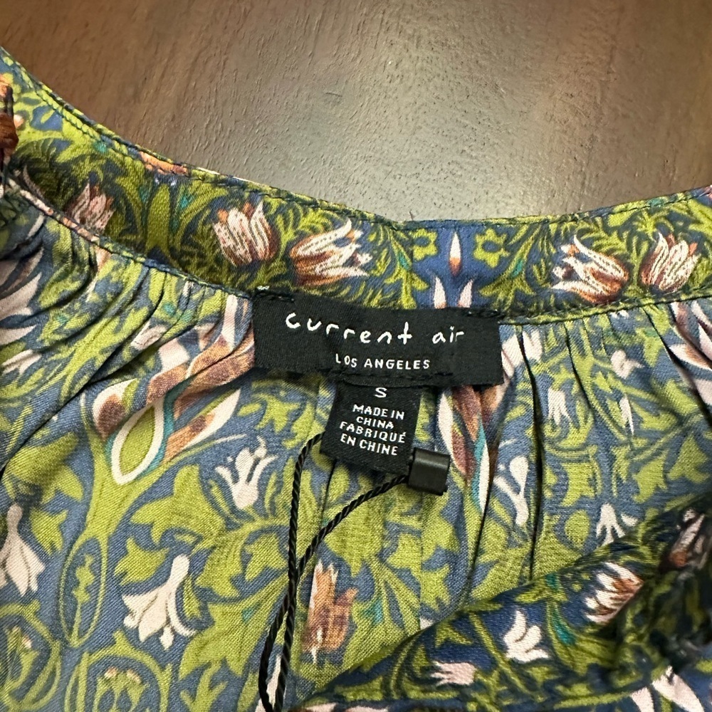 NWT CURRENT AIR Floral Nouveau Piping Blouse (T1) - Picture 8 of 11